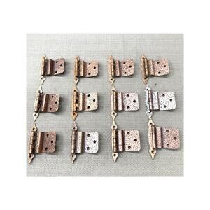 Vintage Hammered Copper Cabinet Hinges – Set of 12 Rustic Hardware (No Screws)